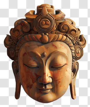 Buddha - Ornate Statue Face Of Buddha Transparent PNG