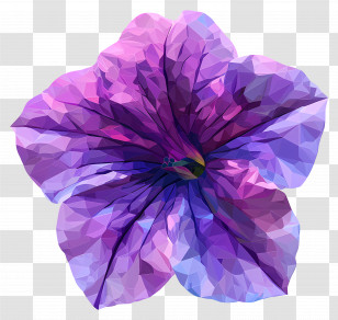 Digital Flower Art - Purple Flower With Detailed Petals Transparent PNG