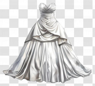 Sweetheart Neckline Wedding Dress - Elegant White Wedding Dress Design Transparent PNG