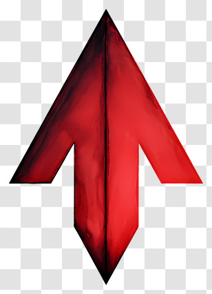 Watercolor Red Arrow - Red Arrow Up Geometric Shape Transparent PNG