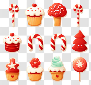 Christmas Cookies - Christmas Cupcakes And Candy Transparent PNG