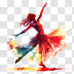 Colorful Dancer - Colorful Silhouette Of A Dancer Transparent PNG