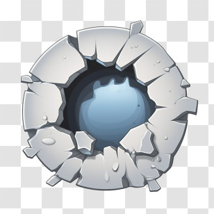 Bullet Hole - Cracked Wall With Hole Transparent PNG