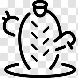 Clip Art - Black And White - Potted Plant Transparent PNG