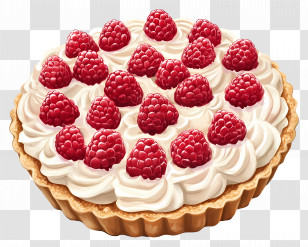 Raspberry Cream Tart - Raspberry Cream Tart Illustration Transparent PNG