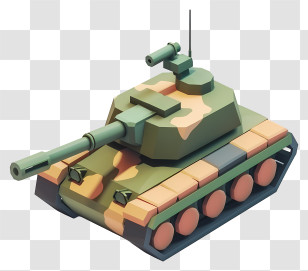 Cartoon Tank - Green Cartoon Toy Tank With Camouflage Transparent PNG