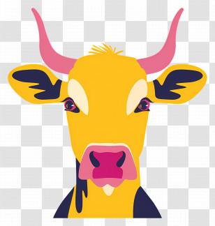 Cow - Colorful Cow Illustration With Bold Style Transparent PNG