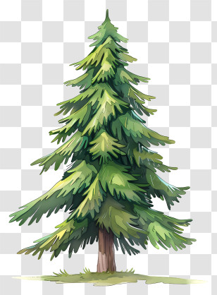 Fir Tree - Natural Green Pine Tree Illustration Transparent PNG