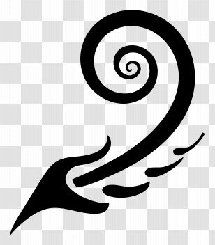 Black Arrow - Black Swirl Design Transparent PNG