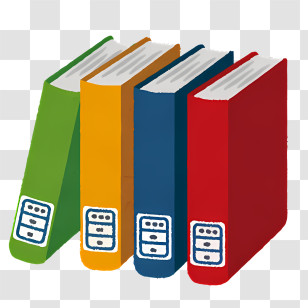 Book - Colorful Books In A Row Transparent PNG