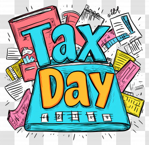 Tax Day - Colorful Tax Day Illustration Transparent PNG