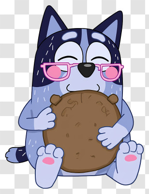 Cartoon Bluey - Cartoon Dog With Cookie Transparent PNG