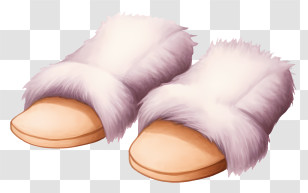 Watercolor Soft Fluffy Slippers - Fluffy Soft Cozy Slippers Transparent PNG