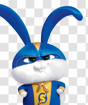 The Secret Life Of Pets 2 - Blue Superhero Rabbit Character Transparent PNG