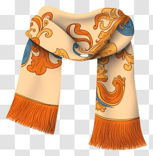 White Scarf - Patterned Scarf For A Fashionable Look Transparent PNG