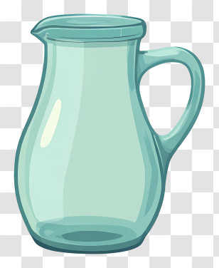 Empty Water Jug - Blue Glass Pitcher Transparent PNG