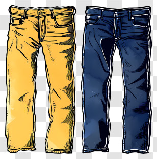 Jeans - Colorful Jeans Pair Transparent PNG