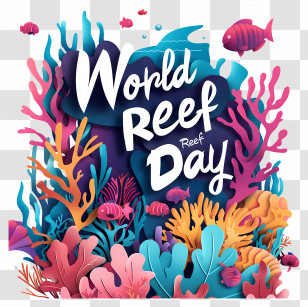 Coral Reefs - World Reef Day Illustrated Poster Transparent PNG