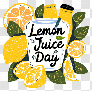 Lemon Juice Day - Lemon Juice Day Concept Design Transparent PNG