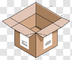 Cardboard Box - Open Cardboard Box For Shipment Or Storage Transparent PNG