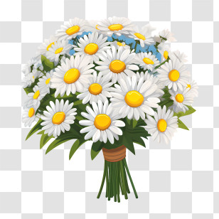 Daisy Flower - Beautiful Daisy Flower Bouquet Illustration Transparent PNG
