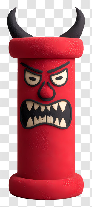 Islamic Devil Pillar - Red Angry Monster With Horns Transparent PNG
