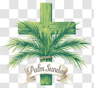 Palm Sunday - Palm Sunday Cross With Palm Leaves Transparent PNG