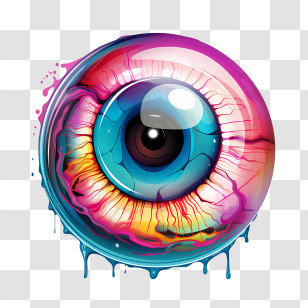 Halloween Eyeball - Colorful Eye Illustration With Creative Design Transparent PNG