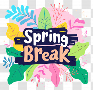 Spring Break - Spring Break Colorful Design Transparent PNG