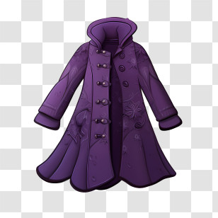 Winter Coat - Stylish Purple Coat With Button Design Transparent PNG