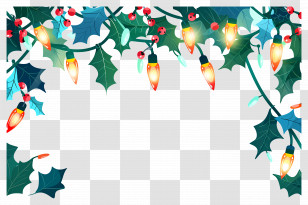Christmas Background - Festive Christmas Light Border Design Transparent PNG