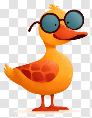 Duck With Sunglasses - Cool Duck With Glasses Transparent PNG