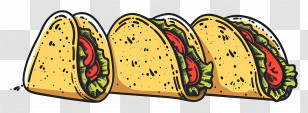 Tacos - Illustrated Tacos Filled With Fresh Ingredients Transparent PNG