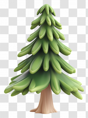 Cartoon Spruce Tree - Green Pine Tree Illustration Transparent PNG