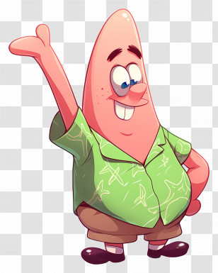 Patrick Star - Starfish Cartoon In Hawaiian Outfit Transparent PNG