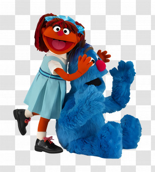 Galli Galli Sim Sim - Blue And Orange Puppets Hugging Transparent PNG