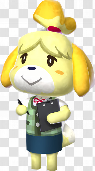 Isabelle - Yellow Dog Character With Clipboard Transparent PNG