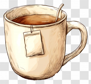Mug With Tea Bag - Warm Cup Of Tea With Teabag Transparent PNG