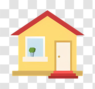 Cartoon - Yellow House Cartoon Illustration Transparent PNG