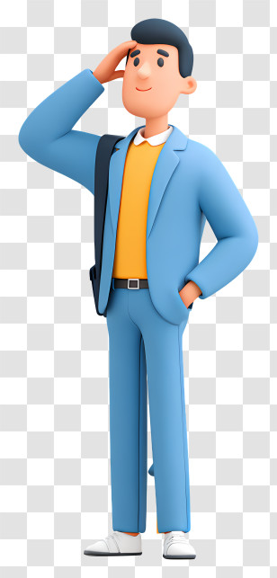 Real Estate Agent Evaluates Property - Professional Man In Blue Suit Transparent PNG