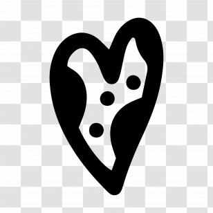 Doodle Heart - Artistic Black Heart Symbol Transparent PNG