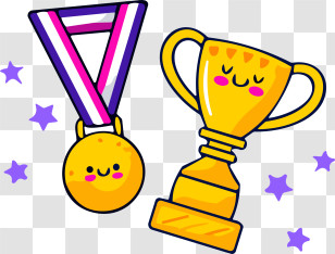 Icon - Cute Trophy And Medal Transparent PNG