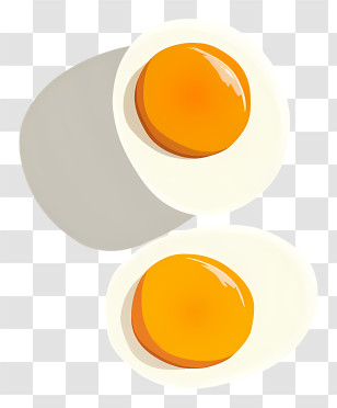 Boiled Egg - Two Cooked Egg Halves With Bright Yolks Transparent PNG