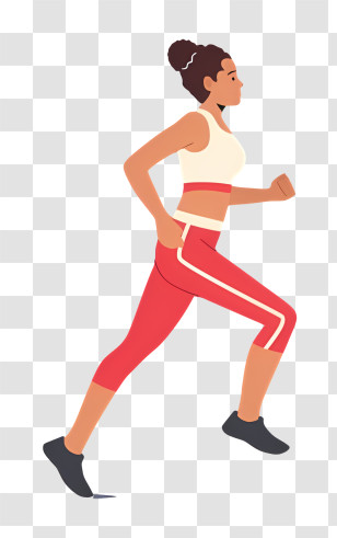 Icon - Woman Running In Stylish Sportswear Transparent PNG