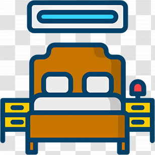 Sleeping Room - Cozy Bedroom With Bed And Air Conditioner Transparent PNG