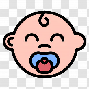 Baby Boy - Cute Baby Face With Pacifier Transparent PNG