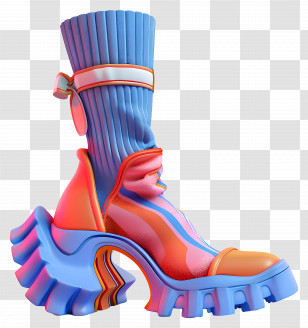 Sock Boots - Colorful Fashion Boot Transparent PNG