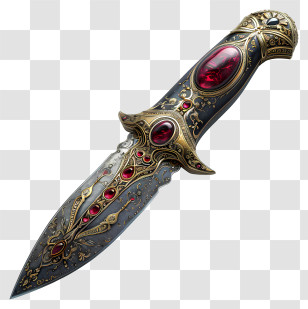 Knife - Ornate Antique Dagger Design Transparent PNG