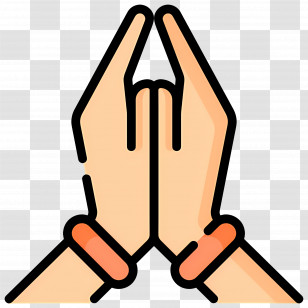 Namaste - Hands In Prayer Gesture Icon Transparent PNG