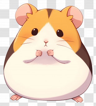 Cute Chubby Hamster - Cartoon Illustration Of A Cute Hamster Transparent PNG